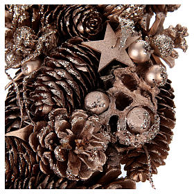 Avvento: Corona Avvento oro e legno cm 34 diam.