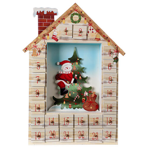 Advent calendar in wood with landscape 48 cm 5