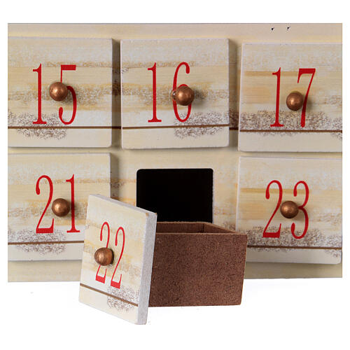 Advent calendar in wood with landscape 48 cm 7