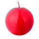 Red Advent candles, spherical and glossy 10 cm 4 pcs s2