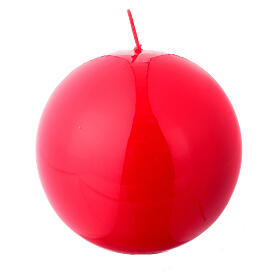 Bougies Avent 10 cm 4 sphères brillantes rouges
