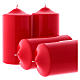 Adventskerzen-Set, 4-teilig, Stumpenkerzen, rot, glänzend, 8x15 cm s2
