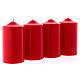 Adventskerzen-Set, 4-teilig, Stumpenkerzen, rot, glänzend, 8x15 cm s3