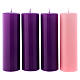 Conjunto 4 velas brilhantes para Advento 20x6 cm