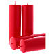 Red Advent candles, glossy 6x20 cm 4 pcs s2