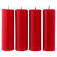 Velas lúcidas rojas para el Adviento kit 4 6x20 cm s1
