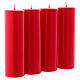 Conjunto 4 velas brilhantes vermelhas para Advento 20x6 cm s3