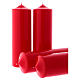 Adventskerzen-Set, 4-teilig, Altarkerzen, rot, glänzend, 8x24 cm s2