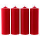 Red Advent candles, glossy 8x24 cm 4 pcs s1