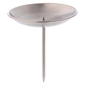 Candle holder for Advent wreath in brass, silver colour