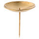 Porta-vela coroa do Advento latão dourado acetinado 8 cm s1