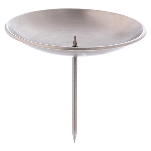 Advent wreath candle holder in silver brass, d. 10 cm 1