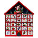 Calendrier de l'Avent maison en bois rouge 20x35x5 cm s1