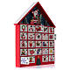 Calendrier de l'Avent maison en bois rouge 20x35x5 cm s3