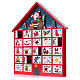Calendario dell'avvento casa in legno rosso 20x35x5 cm s2