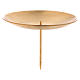 Candle holder in golden brushed brass with spike for Advent wreath s1