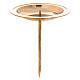 Candle holder in golden polished brass with spike for Advent wreath s1