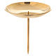 Candle holder with spike for Advent wreath 4 pcs, in polished golden brass s1