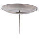 Advent wreath candle holder with spike, in matte silver plated brass s1
