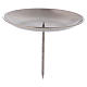 Advent wreath candle holder with spike, in matte silver plated brass s1