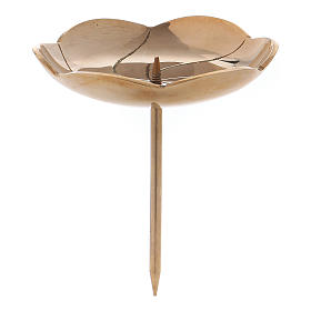 Lotus flower candle holder with spike for Advent, 8 cm