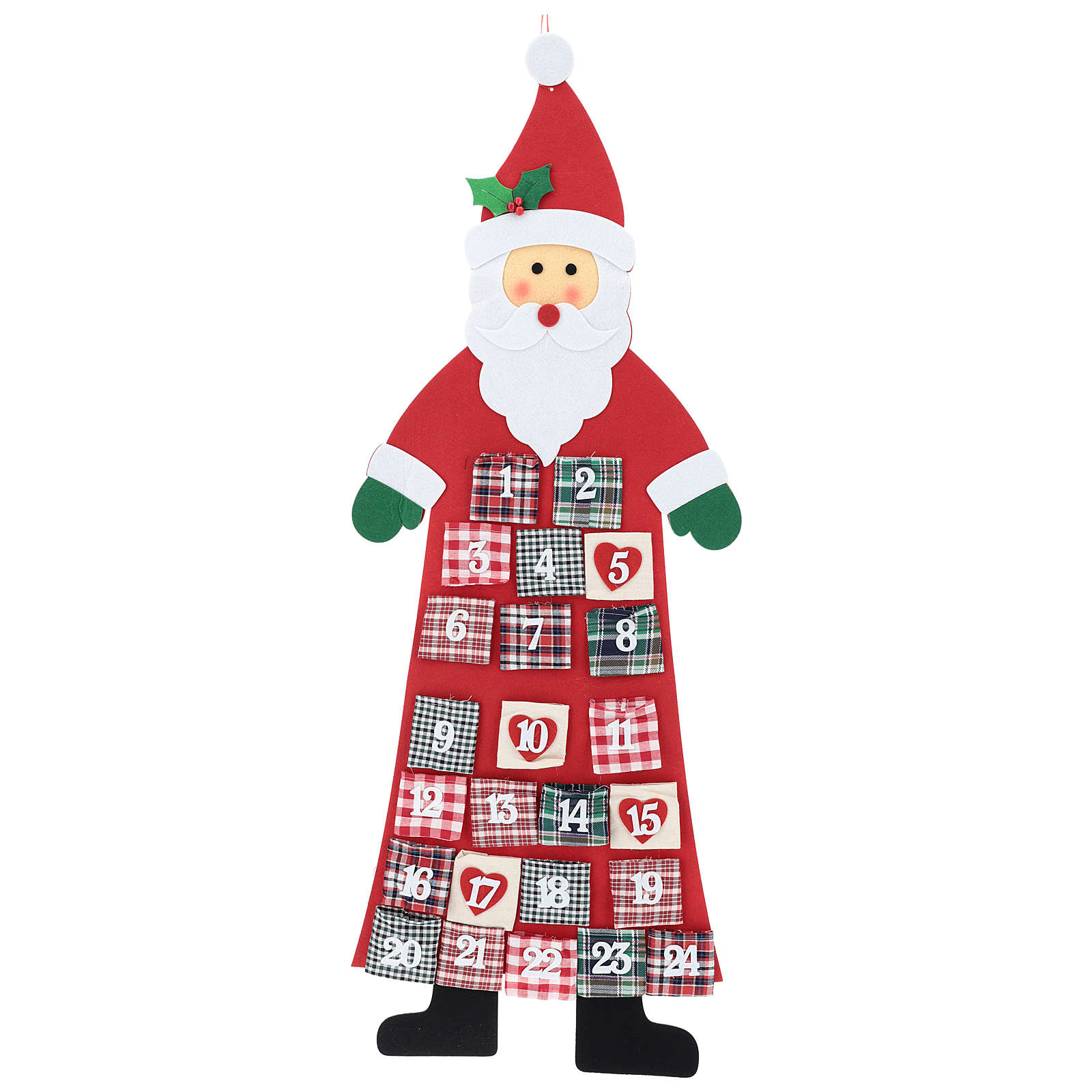 Babbo Natale 70 Cm.Calendario Dell Avvento Babbo Natale In Stoffa 120 Cm Vendita Online Su Holyart