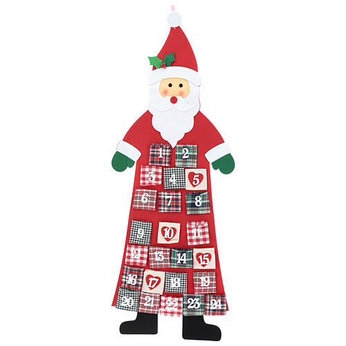 Kalendarz adwentowy Święty Mikołaj z tkaniny 120 cm 4