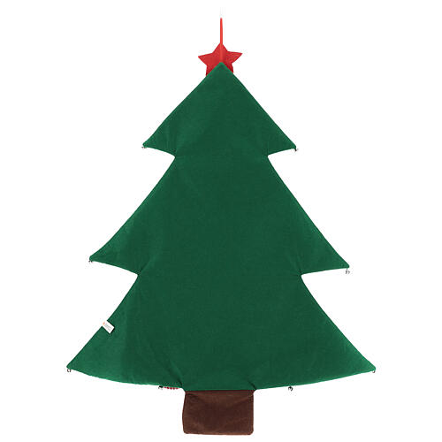 Calendario árbol de Navidad para Adviento de tela h. 90 cm 5