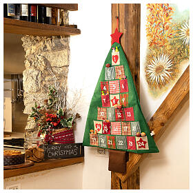Calendario Adviento en forma de árbol de Navidad h. 90 cm