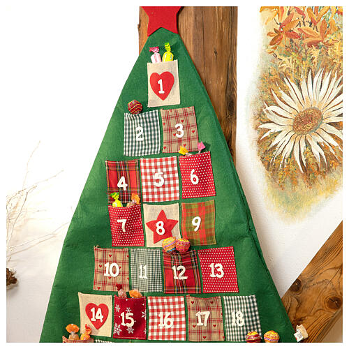 Calendario Adviento en forma de árbol de Navidad h. 90 cm 2