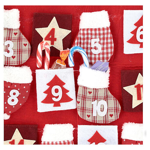 Calendário Natal em tecido casinha 70 cm 3