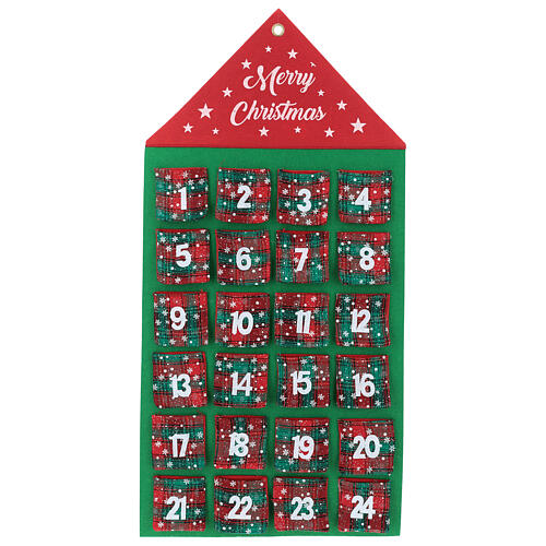 Advent house-shaped calendar, 24 pockets, 90 cm 1