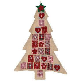 Advent Calendar in jute, Christmas tree h. 120 cm