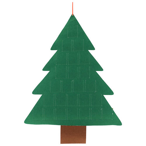 Calendario Adviento 25 bolsillos árbol de Navidad 110 cm 3