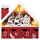 Calendrier de l'Avent en bois forme de maison avec lumières 30x40x5 cm s7