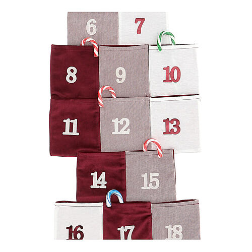 Calendario dell'Avvento a forma di albero in stoffa h 120 cm 3