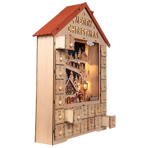 Advent calendar with drawers in wood 50x30x5 cm 5
