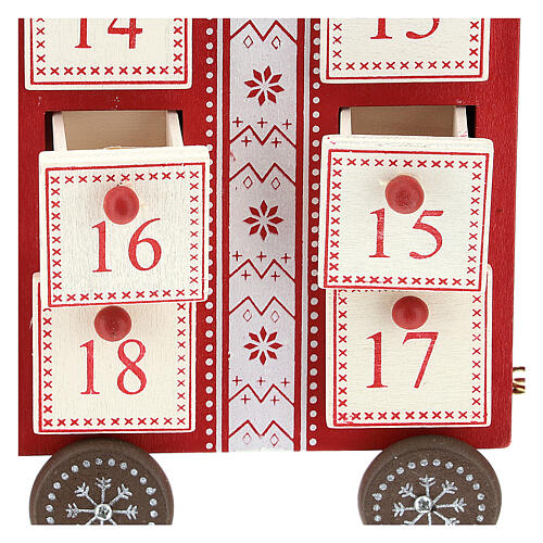 Calendario de Adviento en forma de tren 15x40x10 cm 2