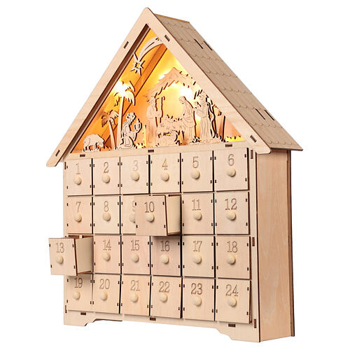 Calendario 40x30x10 cm escena natividad con luces 5
