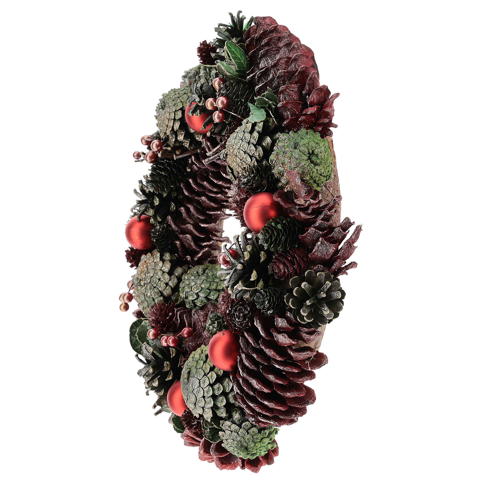 Christmas wreath with coloured pine cones 30 cm | online sales on