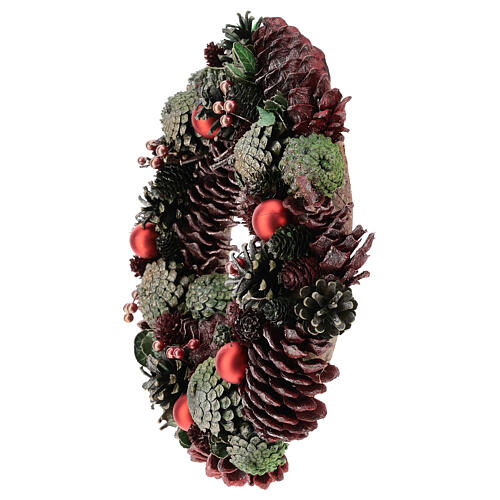 Christmas wreath with coloured pine cones 30 cm 3