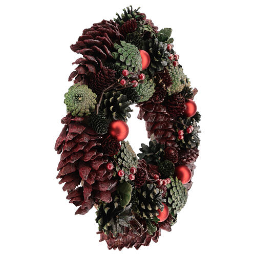 Christmas wreath with coloured pine cones 30 cm 4