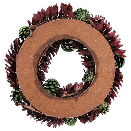 Christmas wreath with coloured pine cones 30 cm 5