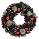Christmas wreath with coloured pine cones 30 cm s1