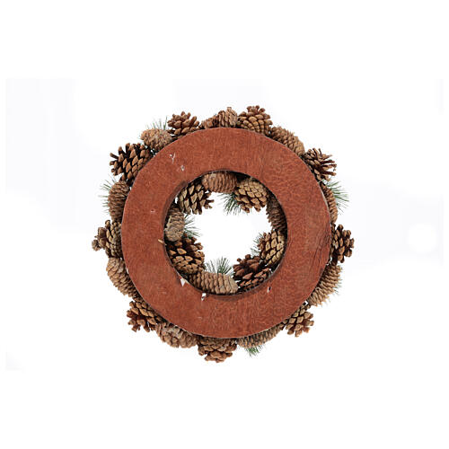 Adventskranz mit Tannenzapfen und Zweigen 30 cm 6