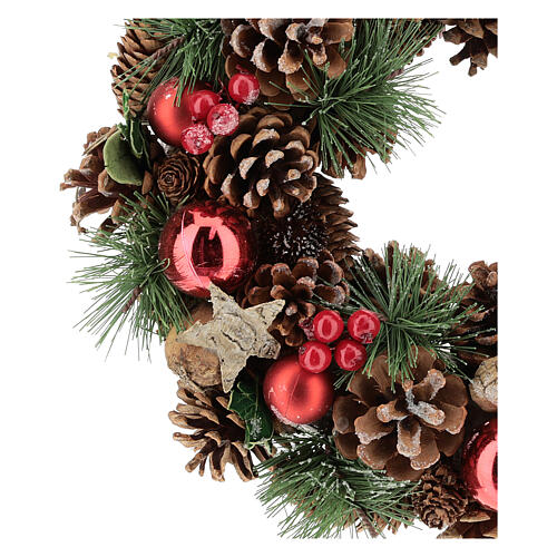 Christmas wreath with pine cone and pine branches diam. 30 cm 2