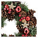 Christmas wreath with pine cone and pine branches diam. 30 cm s3