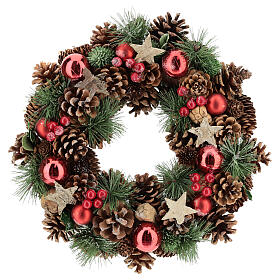 Christmas wreath with pine cone and pine branches diam. 30 cm