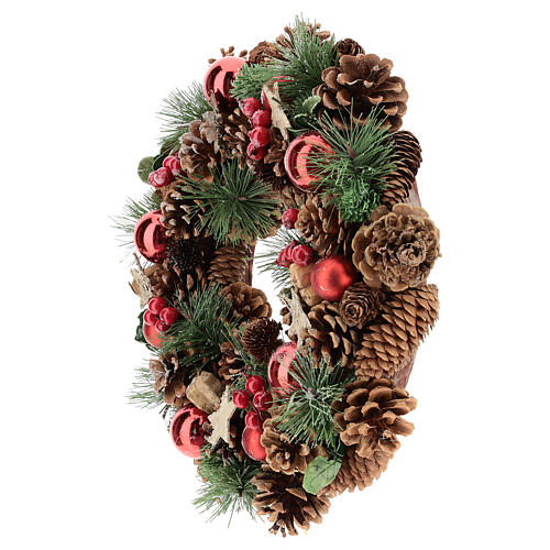 Christmas wreath with pine cone and pine branches diam. 30 cm 3
