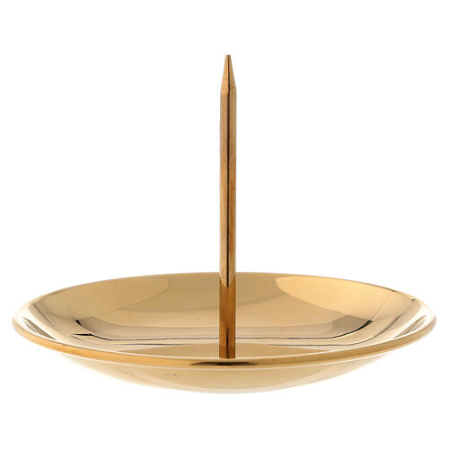 Advent candle holder shiny golden brass with jag diameter 10 cm 1
